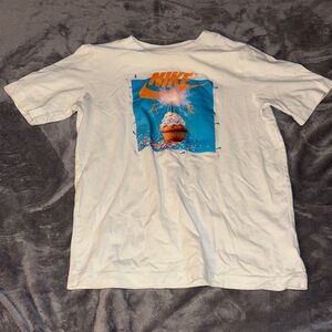 Nike White and Blue Kids Shirt